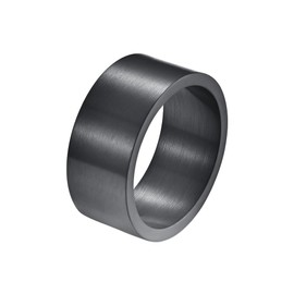 HIJONES Men's Women's Stainless Steel Wide Band Thumb Ring Tube Cut Plain Flat Rings Comfort Fit, Metal, No Gemstone