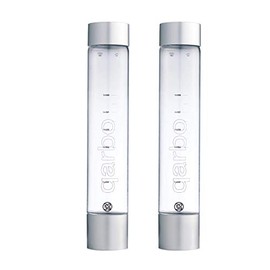 twenty39 1L Water Bottles for qarbo Sparkling Water Maker and Fruit Infuser - Premium Carbonation Machine - Infuses Flavor while Carbonating Beverages Set of 2 (Chrome)