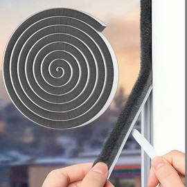 WEZKYLCG Brush Weather Stripping, Door Seal Strip for Door Frame, Self Adhesive Window Insulation Draft Stopper for Winter, Soundproofing Weatherstripping (Grey, 33FT, 0.35'' Wide X 0.35'' Thick)