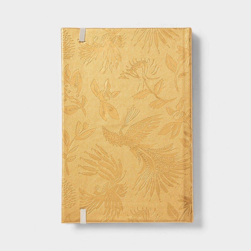 Bohemian Chic Hardcover Lined Casebound Journal - Distressed Gold Embossed