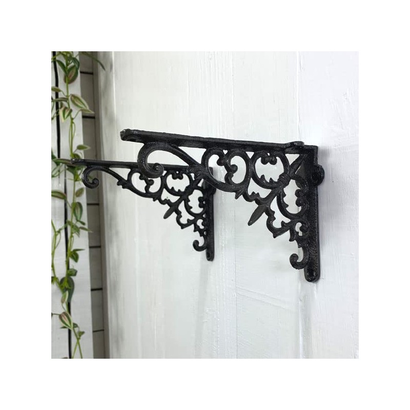 [Set of 2] Shelf Bracket, Iron Antique Style Bracket, Cast