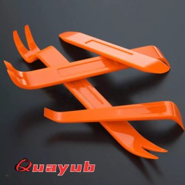 QUAYUB 4PCs Car Door Trim Removal Tool Pry Panel Dash Radio Body Clip Installer Kit