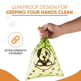 ASAB Dog Poop Bags with Dispenser 270 Bags 18 Refill Rolls Doggy Poop Bag Leakproof Lavender Scented Easy to Carry Dog Strong Waste Bags with Leash Clip 5lbs Load Capacity Poo Bag for Puppies Cat