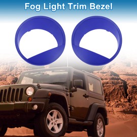 A ABSOPRO Headlight Trim Bezel Headlamp Bezel Headlight Cover Decor for Jeep Wrangler JK 2007-2017 Deep Blue ABS 2 Pcs Front Left, Front Right Car