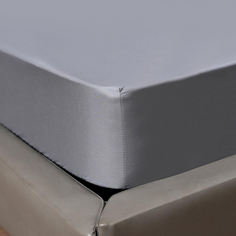 Fitted Sheet 40cm Deep Bed Sheet Single Size 90X190CM Charcoal