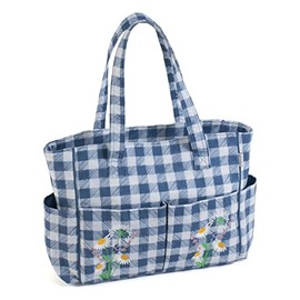 Hobby Gift Craft Bag, Embroidered, Wild Floral Plaid