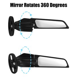 CHANGCHENG Motorcycle Rearview Mirror Wide Viewing Angle Wing Rear View Mirrors 360°Rotating Stealth Mirrors for Ninja 250/300/400/400R/650 ZX6R/6RR/10R/12R/14/14R GSXR650/700/1000 2006-2024