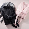 Flygo Long Robes for Women Plush Fleece Bathrobes Warm Winter