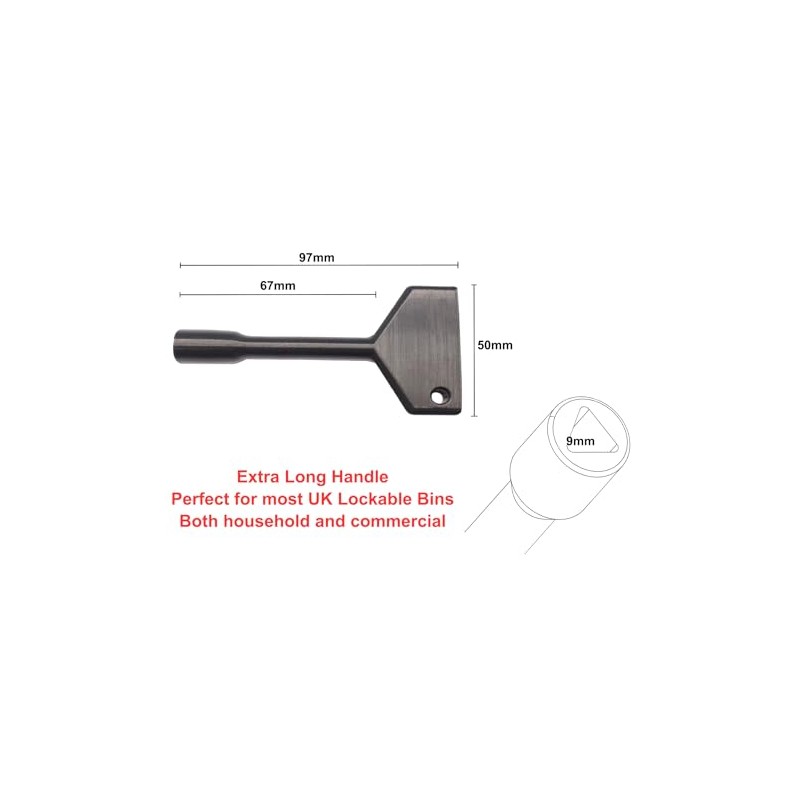 Decoralin Triangular Key for Lockable Wheelie Bins, Elevator Door, Fireplace,