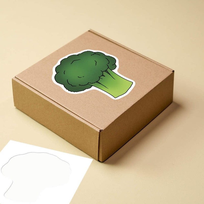 Medium 100mm 'Broccoli' Permanent Sticker Decal for Cars/Windows/Bins/Walls etc (DW00133473)