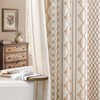 Boho Linen Shower Curtain for Bathroom with Striped Print,72" W