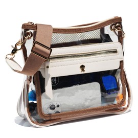 Clear Crossbody Bags for Women Stadium Approved Clear Purse for Concert Transparent Events Plastic Bag
