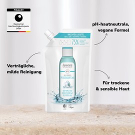 lavera Refill Bag Shower Basic Sensitive 2-in-1 - Organic Aloe Vera & Vegetable Keratin - Natural Cosmetics - Vegan - Shower Gel - pH Neutral - Cleans Skin & Hair Especially Gently - 1 x 500 ml