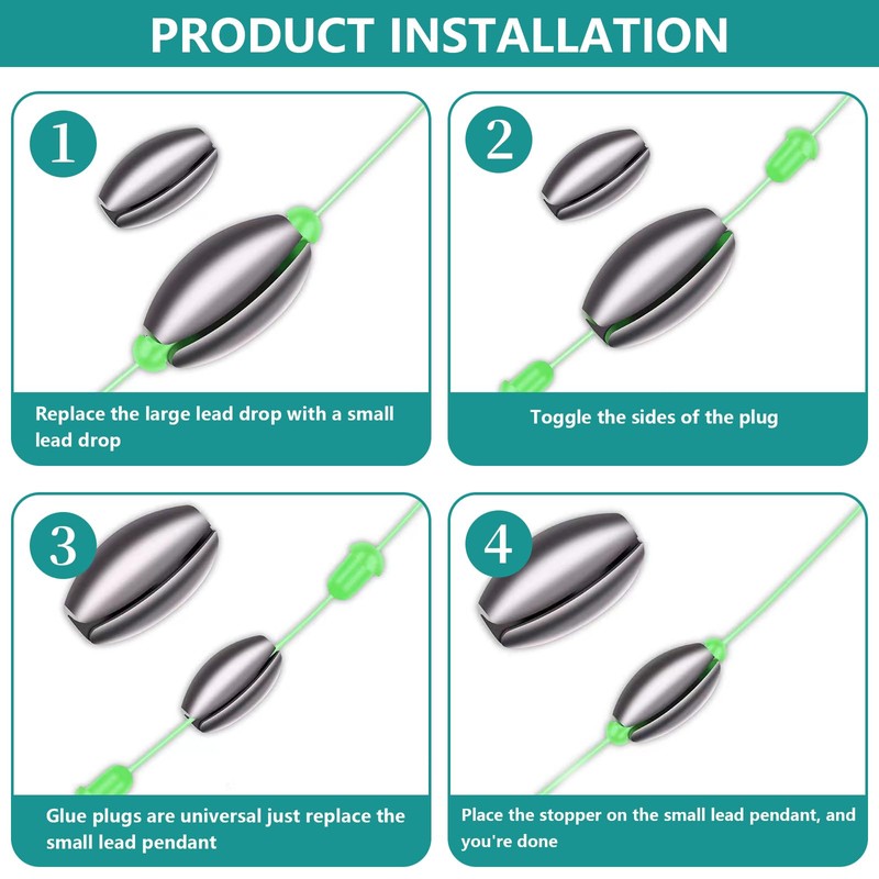 XTUDOU® 40 Pieces Fishing Lead Removable Lead Weights 1g/2g/3g/5g/8g/10g/15g/20g with