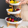 3 Tier Fruit Basket, Ceramic Fruit Bowl for Kitchen Counter,