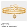GLIJWELE Initial Gold Ankle Bracelets for Women, 14k Gold Filled