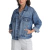 EG CHRIS G Women's Denim Jacket Loose Fit with Pocket Trucker Oversized Jean Jacket Trendy Coats (Blue denim jacket,XL)