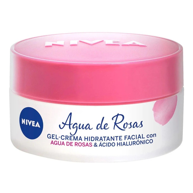 Nivea Gel-Crema Facial Agua de Rosas con Ácido Hialurónico, Piel
