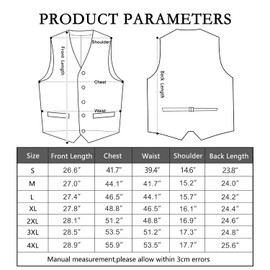 Dubulle Waistcoat and Ties for Men Christmas Mens Vest Snowflake Reindeer Necktie and Pocket Square Set Party,black gold,3XL