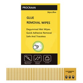 Clean Up Wipes, Adhesive Remover - 36 Count - Safely Removes Adhesive Residue, Rapidly Removes Labels, Car Stickers, Crayon, Foam Tape, Chewing Gum, Masking Tape, Marker pen and Various Decals Yellow