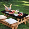 Nacuci Rectangle Elastic Fitted Tablecloth, Windproof Polyester Table Cover, Scratch