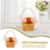 Levemolo Handwoven Flower Basket with Handle Small Woven Gift Basket