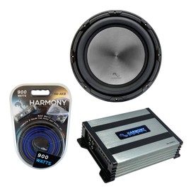 Harmony Audio HA-A152 Car Stereo Alloy Series 15" Sub 1500W Subwoofer Bundle with HA-A400.1 Amplifier & Amp Kit