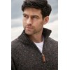 Aran Crafts Men's Irish Cable Knitted Wool Half Zip Sweater