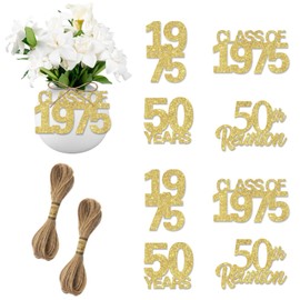 Balterever 24PCS 50th Class Reunion Tags 1975 Reunion Tags Decorations Class Of 1975 Reunion Decorations 50th High School Class Reunion Decorations for High School 50 Year Reunion Decorations