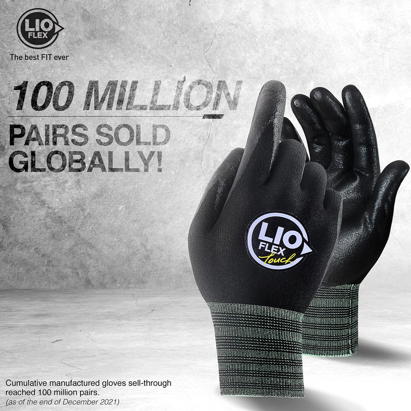 Safety Work Gloves with Touchscreen Fingers, 1 Pair Thin &