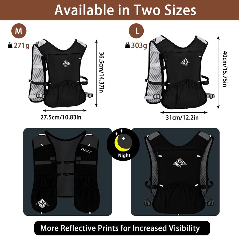 Running Hydration Vest for Women and Men - Lightweight Water