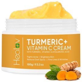 Turmeric Cream for Skin Brightening - All Natural Face & Body Turmeric Skin Lotion - Turmeric Cleanses Skin, Fights Acne, Evens Tone, Marks, Sun Damage, & Age Spots - Pure Turmeric Cream (Large)