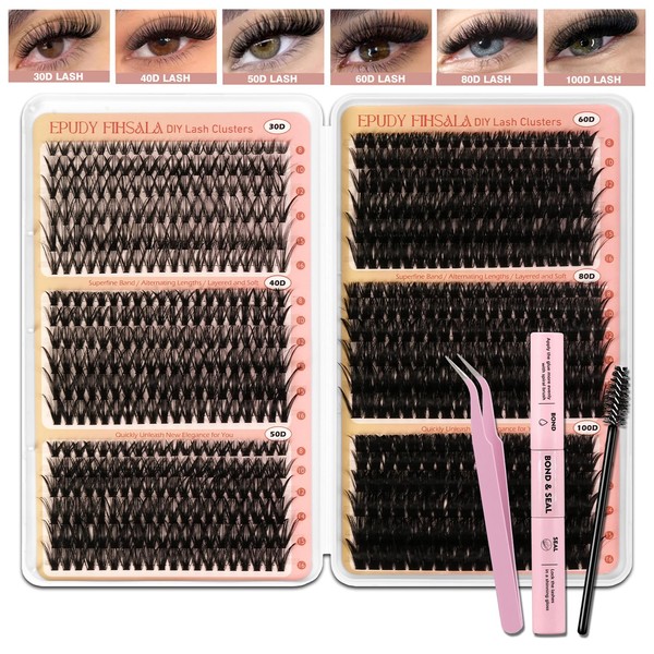 DIY Volume Lash Clusters 30-40D Wispy Individual Lashes 800pcs 10-16mm