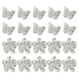 10 Butterfly Hairpins And 10 Flower Hairpins, Cute Mini Hairpins, Creative Shiny Hairpins, Hairstyle Decorations.