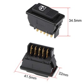 uxcell 5 Pins Car Window Switch Car Master Rocker Switch Momentary Glass Lifter Switch DC 12V 1pcs