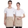 TOPTIE Denim Half Apron Waist Apron Unisex Waitress/Waiter Apron-Khaki