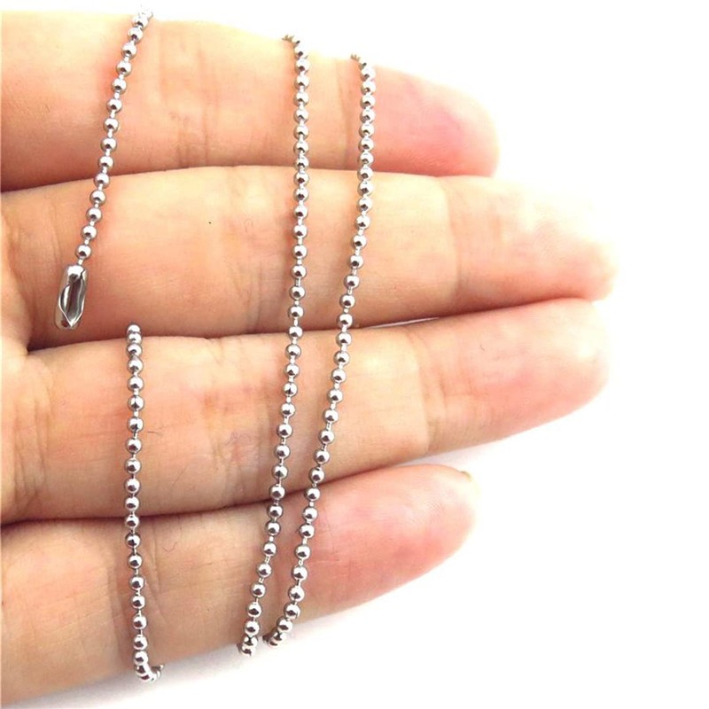 Beaded Pull Chain Extension, BetterJonny 2.4mm Diameter Silver Stainless Steel
