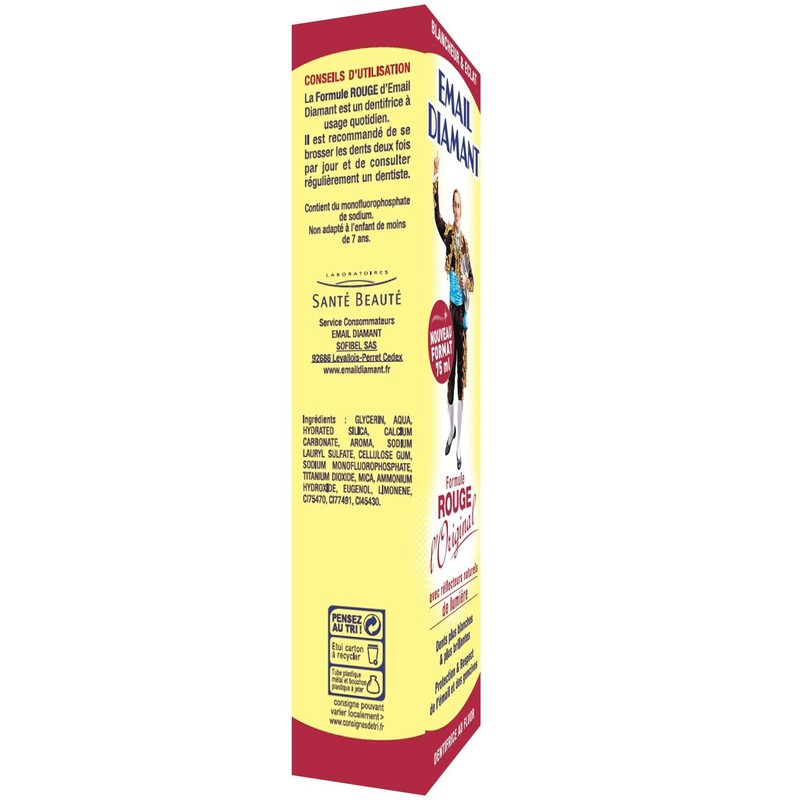 EMAIL DIAMANT Dentifrice Formule Rouge Tube 75 ml