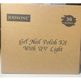 JODSONE Gel Nail Polish Kit with U V Light 36 PCS Classic Black and White Nud...