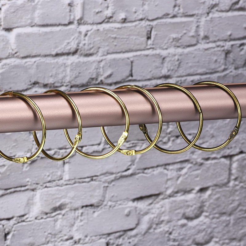 Sourcing Map 12pcs Copper Carbon Steel Shower Curtain Rings, 2.4