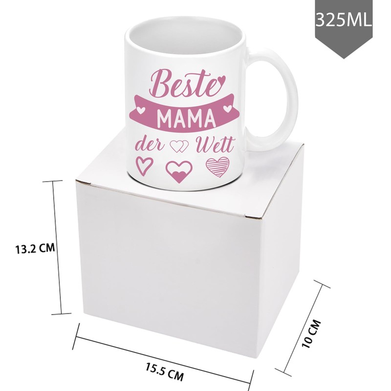Diztoud Tasse Mama, Muttertagsgeschenke für Mama, Beste MAMA der Welt