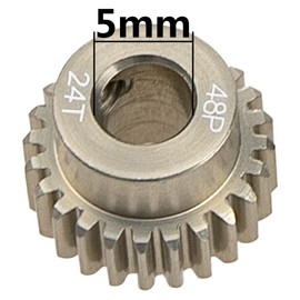5pcs 7075 Aluminum Alloy 48DP 5mm Pinion Gear Set 20T 21T 22T 23T 24T Motor Gear Fits 5mm Shaft HPI Axial Traxxas Tamiya 1/10 RC Car