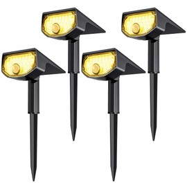 AloftSun Solar Motion Sensor Outdoor Lights,Waterproof Motion Sensor Spot Lights- 30 LED/3 Modes Solar Powered Spotlights,Landscape Lighting for Yard and Garden,Warm White,4 Pack