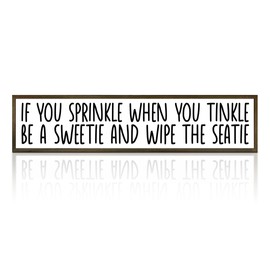Funny Bathroom Wood Sign, Sprinkle a Tinkle Sign, Bathroom Humor Wood Box Sign, Funny Toilet Wood Decor Sign, If You Sprinkle While You Tinkle Please Be Neat Wipe the Seat! Tiered Tray Sign