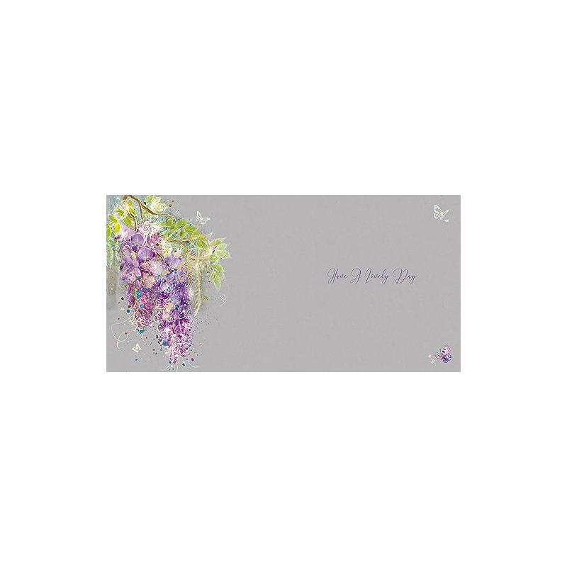 Cherry Orchard Whisteria Happy Birthday Card with Gold Foil Detailing