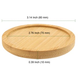 PINGEUI 30 Pack 3 Inch Round Bamboo Coasters, Natural Wooden Drink Coasters, Round Bamboo Saucer Decorative Succulent Tray for Cups, Outdoor and Indoor Plant Pots