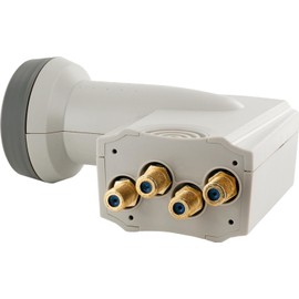 Schwaiger 714371 Digital Premium Quad LNB (Charcoal) for Two Participants with Sun Protect and Pull-Out Weather Protection, Gold-Plated Connectors for the Highest Quality (Full HD, 3D, Ultra HD / 4K)