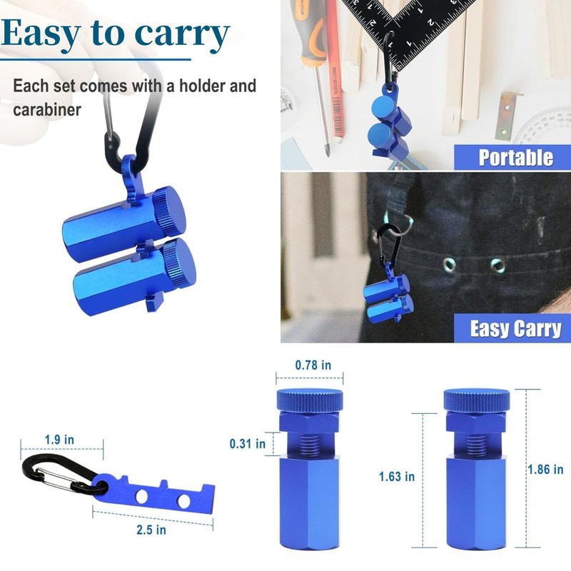 Multi Square Tall Stair Gauge Tool with Holder & Carabiner