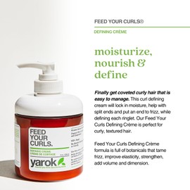 Yarok - Feed Your Curls Defining Creme - Organic Curl Cream and Curl Definer for Curly and Wavy Hair. Luxury Moisturizing Vegan Plant Based Formula - All Natural, Non Toxic, Lightweight - 8 Ounces