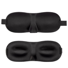 INTIRILIFE Eye Mask in Black, 26 x 9 x 2 cm, Ergonomically Preformed Unisex Sleeping Mask for Restful Sleep, Perfect Fit on the Nose and More Space for Eyes and Eyelashes